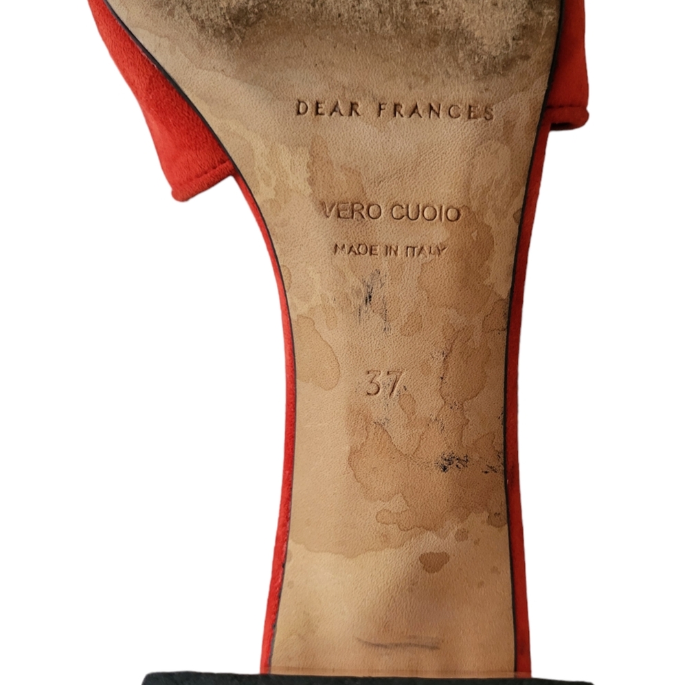 Dear Frances Eva Suede Red Mules - Picture 8 of 9